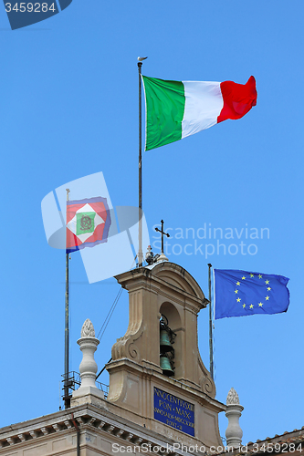 Image of Italy EU flags