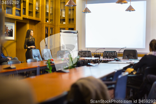 Image of Corporative business woman on job interview.