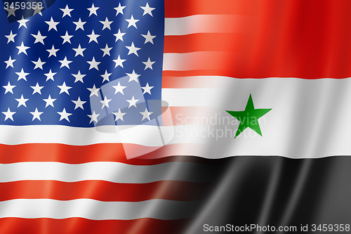 Image of USA and Syria flag