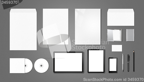 Image of Corporate branding mockup template, dark grey background