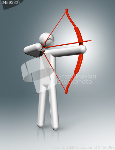Image of Archery 3D symbol, Olympic sports
