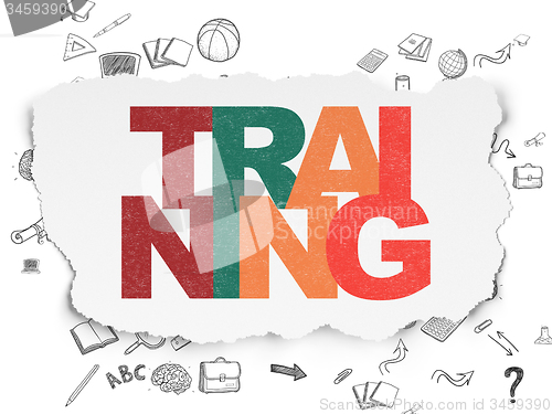 Image of Studying concept: Training on Torn Paper background