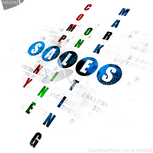 Image of Marketing concept: word Sales in solving Crossword Puzzle