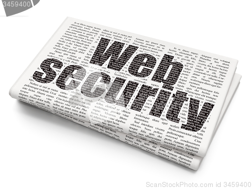 Image of Web development concept: Web Security on Newspaper background