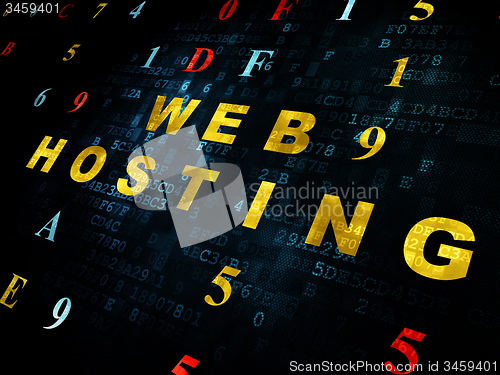 Image of Web development concept: Web Hosting on Digital background