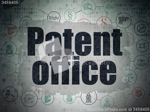 Image of Law concept: Patent Office on Digital Paper background