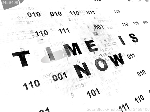 Image of Timeline concept: Time is Now on Digital background