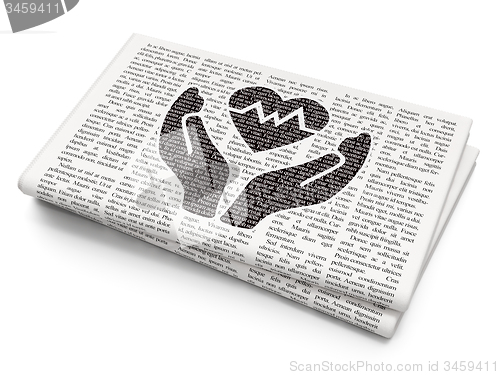 Image of Insurance concept: Health Insurance on Newspaper background