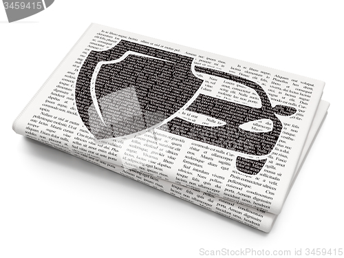Image of Insurance concept: Car Insurance on Newspaper background