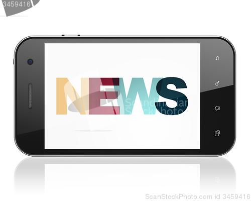 Image of News concept: Smartphone with News on  display