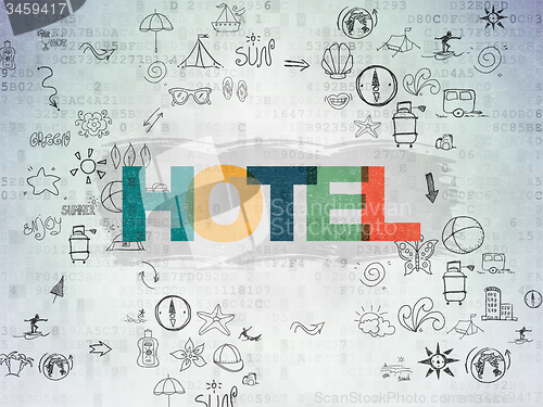 Image of Tourism concept: Hotel on Digital Paper background