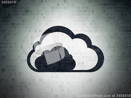 Image of Cloud computing concept: Cloud on Digital Paper background