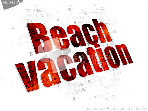 Image of Tourism concept: Beach Vacation on Digital background