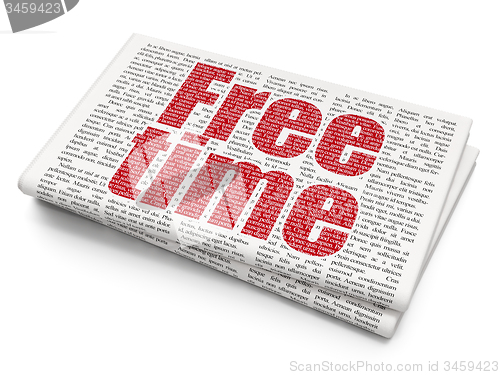 Image of Time concept: Free Time on Newspaper background