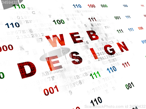 Image of Web development concept: Web Design on Digital background