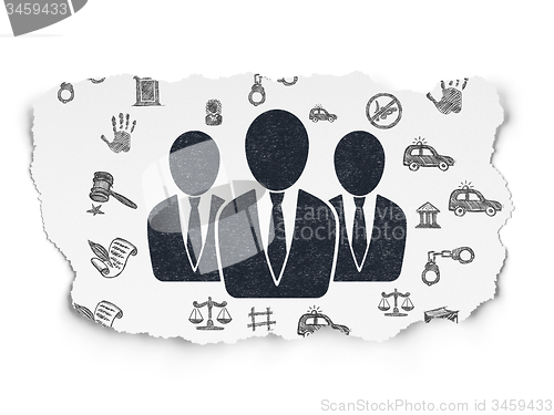 Image of Law concept: Business People on Torn Paper background