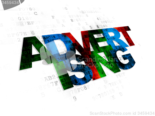 Image of Advertising concept: Advertising on Digital background