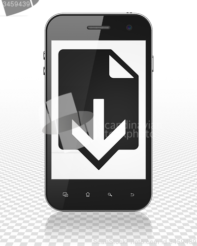 Image of Web design concept: Smartphone with Download on display