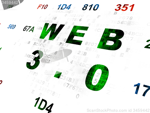 Image of Web development concept: Web 3.0 on Digital background