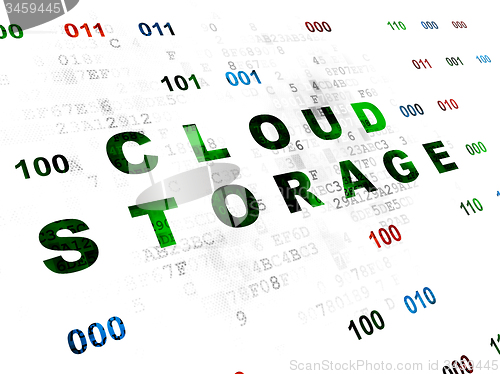Image of Cloud networking concept: Cloud Storage on Digital background