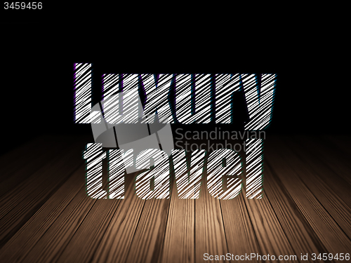 Image of Travel concept: Luxury Travel in grunge dark room