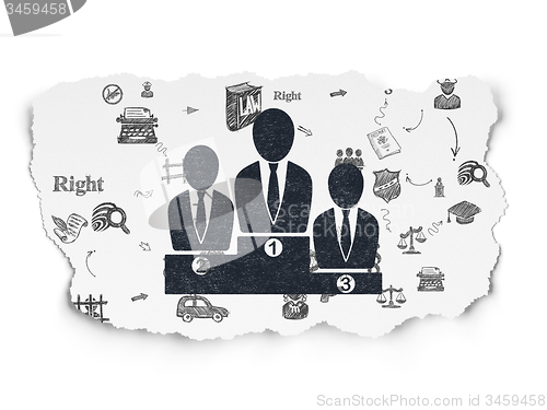 Image of Law concept: Business Team on Torn Paper background