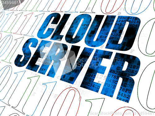Image of Cloud technology concept: Cloud Server on Digital background
