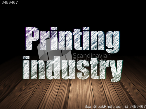 Image of Manufacuring concept: Printing Industry in grunge dark room