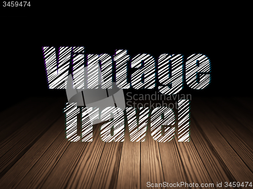 Image of Vacation concept: Vintage Travel in grunge dark room