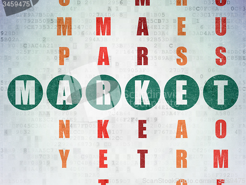 Image of Marketing concept: word Market in solving Crossword Puzzle