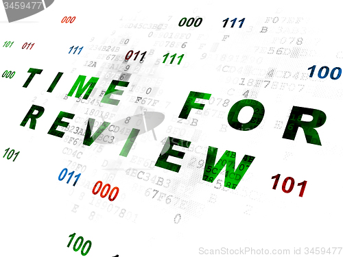 Image of Time concept: Time for Review on Digital background