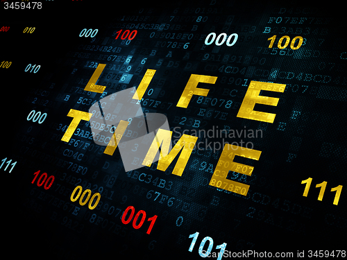 Image of Time concept: Life Time on Digital background