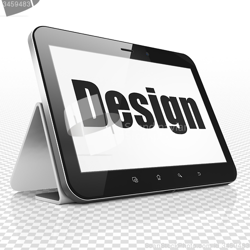 Image of Advertising concept: Tablet Computer with Design on display