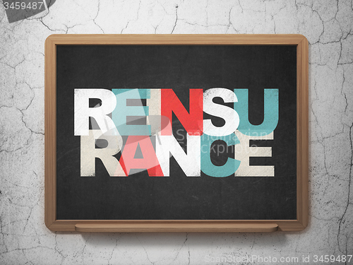 Image of Insurance concept: Reinsurance on School Board background