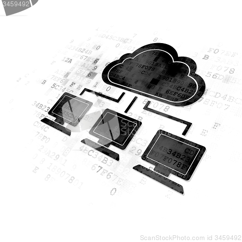 Image of Cloud computing concept: Cloud Network on Digital background