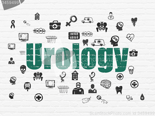 Image of Healthcare concept: Urology on wall background