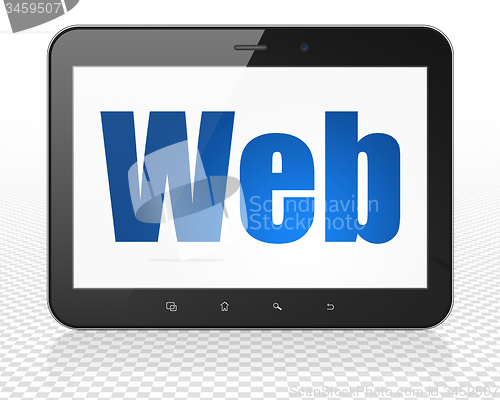 Image of Web design concept: Tablet Pc Computer with Web on display