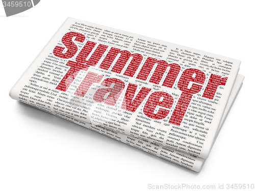 Image of Travel concept: Summer Travel on Newspaper background