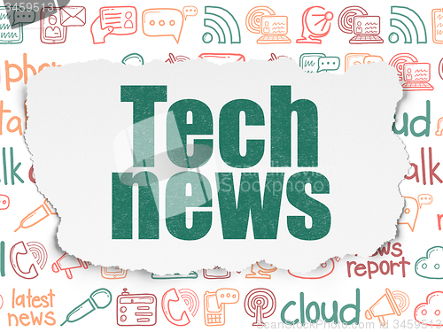 Image of News concept: Tech News on Torn Paper background
