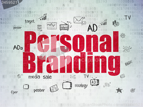 Image of Advertising concept: Personal Branding on Digital Paper background