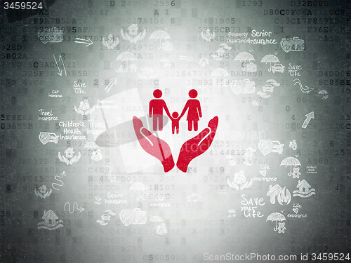 Image of Insurance concept: Family Insurance on Digital Paper background