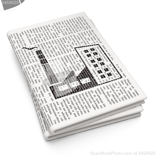 Image of Manufacuring concept: Industry Building on Newspaper background