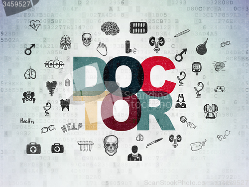 Image of Health concept: Doctor on Digital Paper background