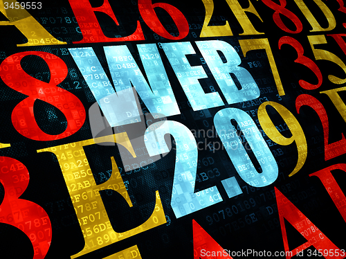 Image of Web design concept: Web 2.0 on Digital background