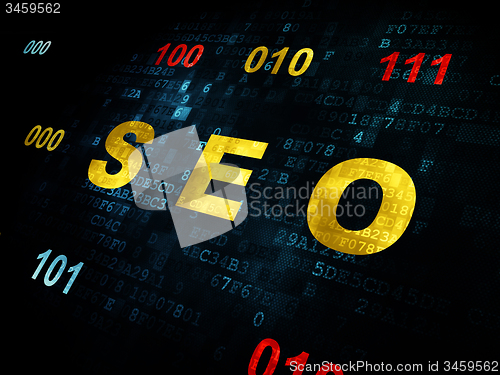 Image of Web development concept: SEO on Digital background