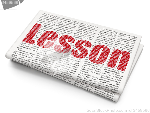 Image of Education concept: Lesson on Newspaper background