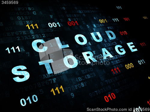 Image of Cloud technology concept: Cloud Storage on Digital background