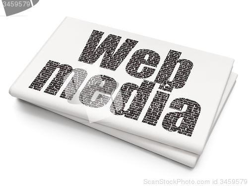 Image of Web development concept: Web Media on Blank Newspaper background