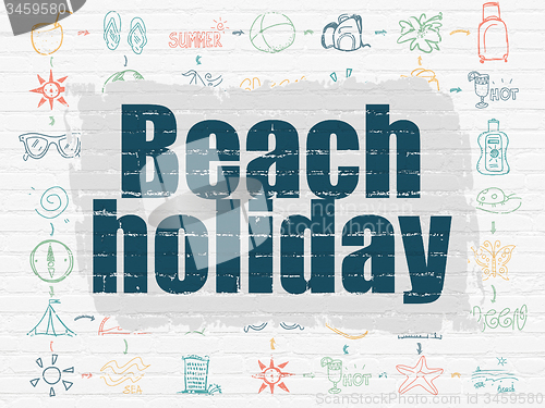 Image of Travel concept: Beach Holiday on wall background