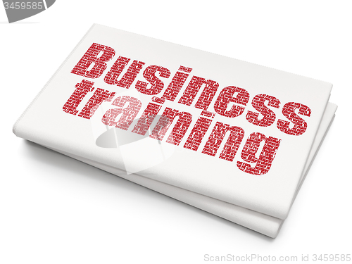 Image of Education concept: Business Training on Blank Newspaper background